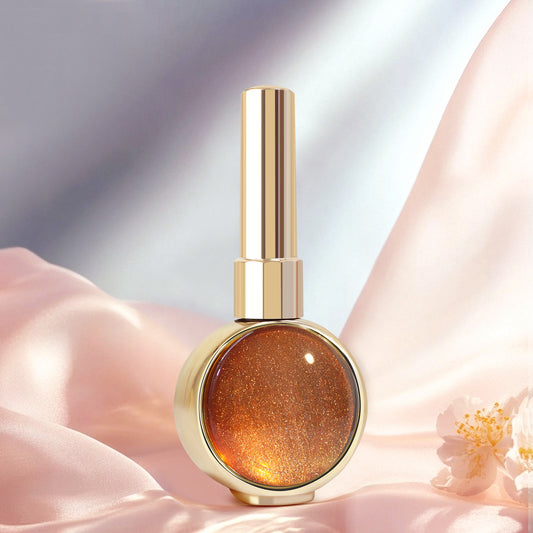 Meow Beauty SR Golden Bronze Cat Eye Gel Polish – Magnetic Glow Effect | Luxe Shimmer Finish