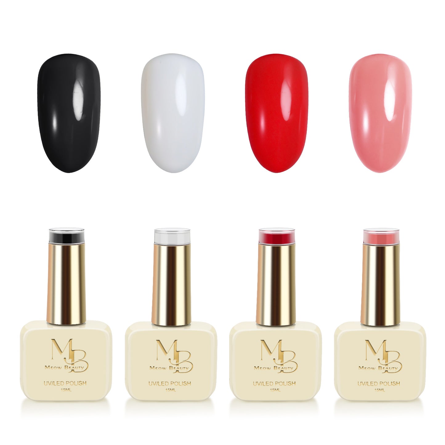 Meow Beauty 15ml Gel Polish Set - Smooth Texture Manicure Kit for Personal & Salon Use Multiple Color Options Long-Wearing Easy Application