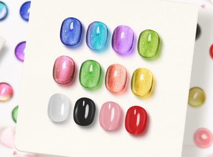 Meow Beauty 15ml Gel Polish Set - Smooth Texture Manicure Kit for Personal & Salon Use Multiple Color Options Long-Wearing Easy Application
